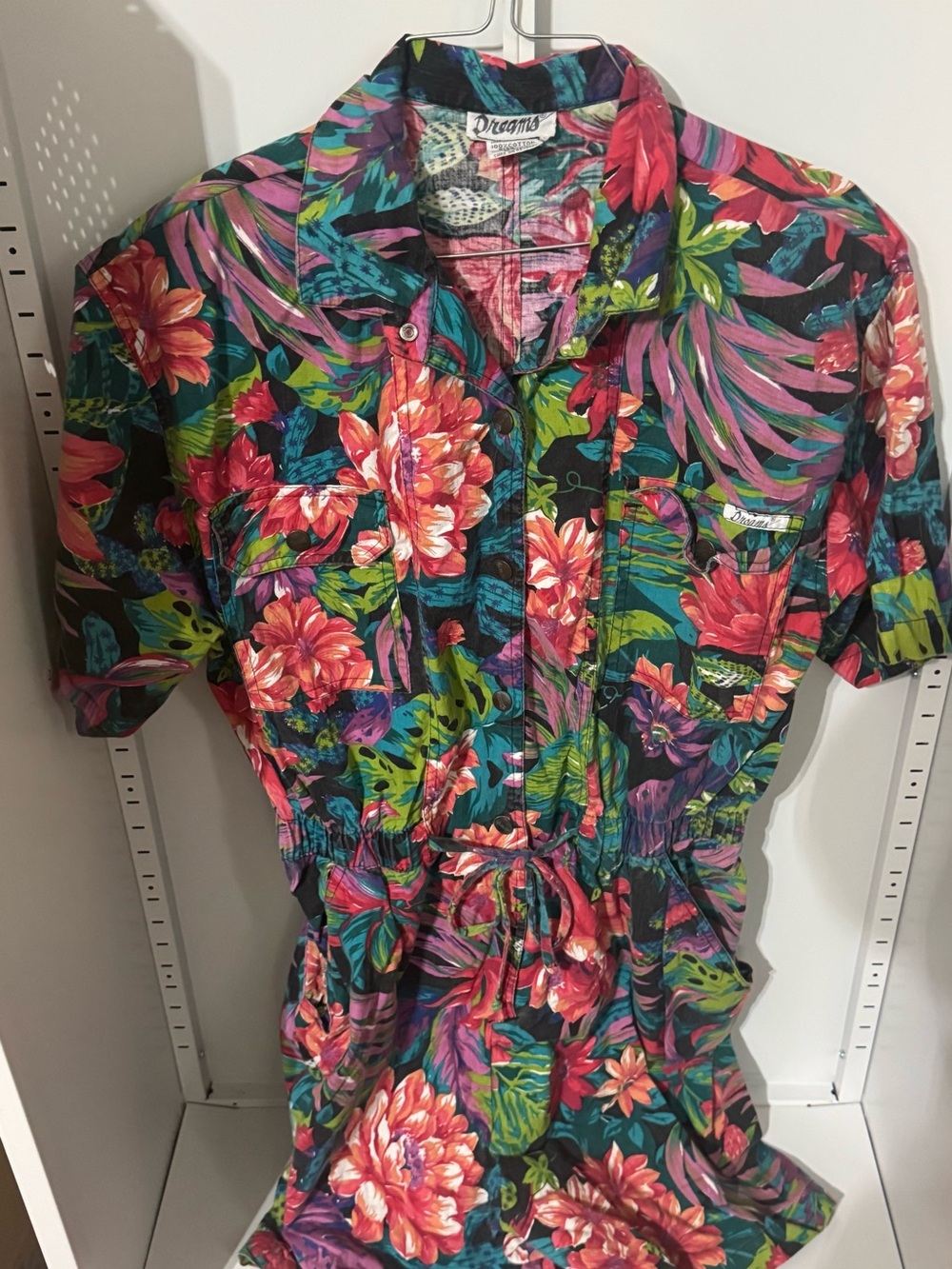 Vintage 80’s Romper tropical multicolor floral